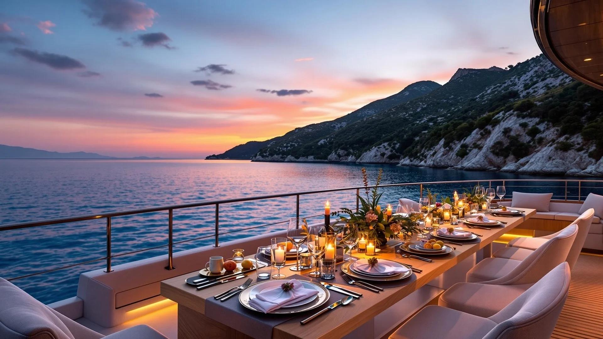 Luxury yacht in the Mediterranean